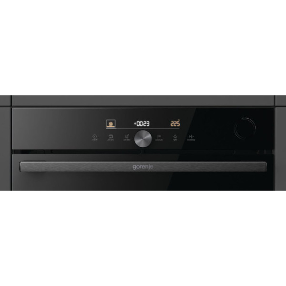 Духова шафа Gorenje електрична, 77л, A+, пара, дисплей, Wi-Fi, чорний
