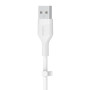 Кабель USB-A > Lightning заряджання/синхронізації Belkin 1м, силіконовий з кліпсою, білий