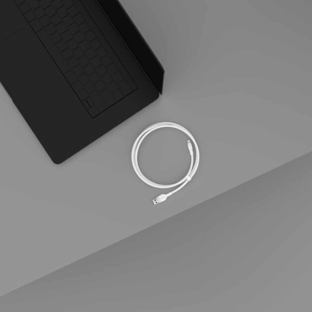 Кабель USB-A > Lightning заряджання/синхронізації Belkin 1м, силіконовий з кліпсою, білий