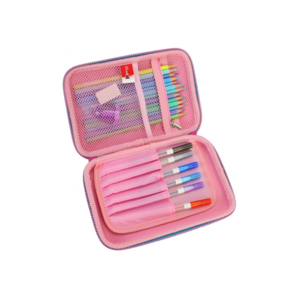 Пенал Cool For School 1 відділення з органайзером фуксія (QT-5630-Rosered)