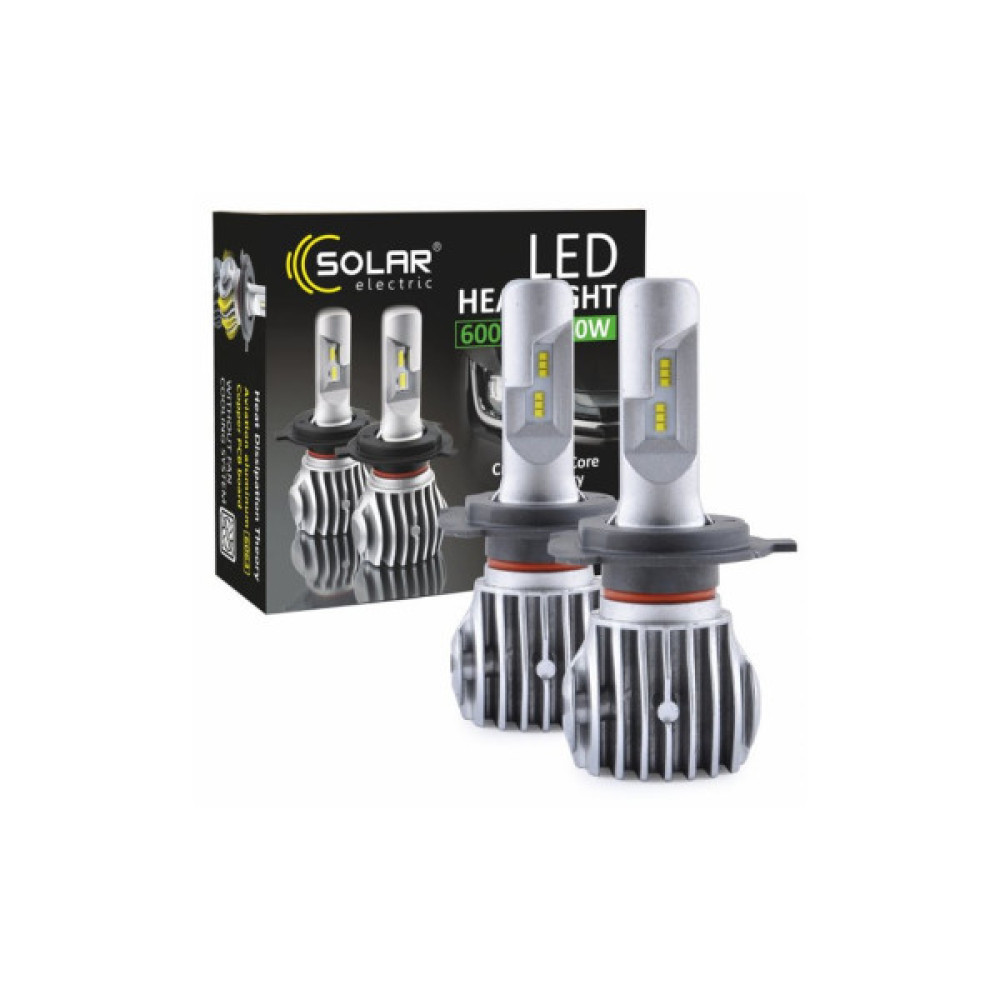 Автолампа SOLAR H4 12/24V 6500K 6000Lm 50W Cree Chip 1860 (8604)