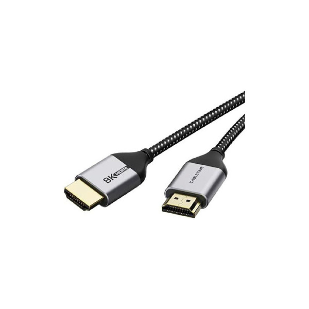 Кабель мультимедійний HDMI M to HDMI M 2.0m V2.1 Cabletime (CA914654)