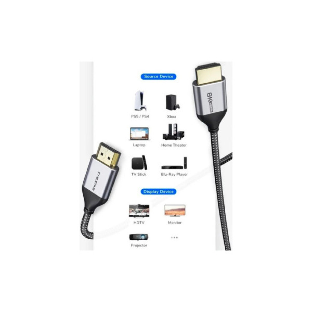 Кабель мультимедійний HDMI M to HDMI M 2.0m V2.1 Cabletime (CA914654)