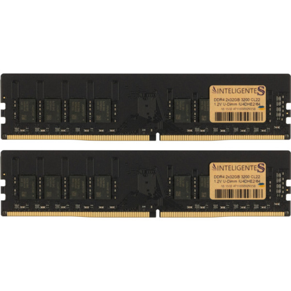 Модуль пам'яті для комп'ютера DDR4 64GB (2x32GB) 3200 MHz INTELIGENTES (IU4DHE2/64) Модуль пам'яті для комп'ютера DDR4 64GB (2x32GB) 3200 MHz INTELIGENTES (IU4DHE2/64)