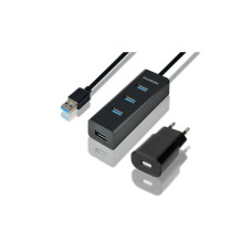 Концентратор AXAGON USB 3.1 to 4xUSB 3.0 1.2m + power adapter + cable USB to Micro 5P black (HUE-S2BP) Концентратор AXAGON USB 3.1 to 4xUSB 3.0 1.2m + power adapter + cable USB to Micro 5P black (HUE-S2BP)
