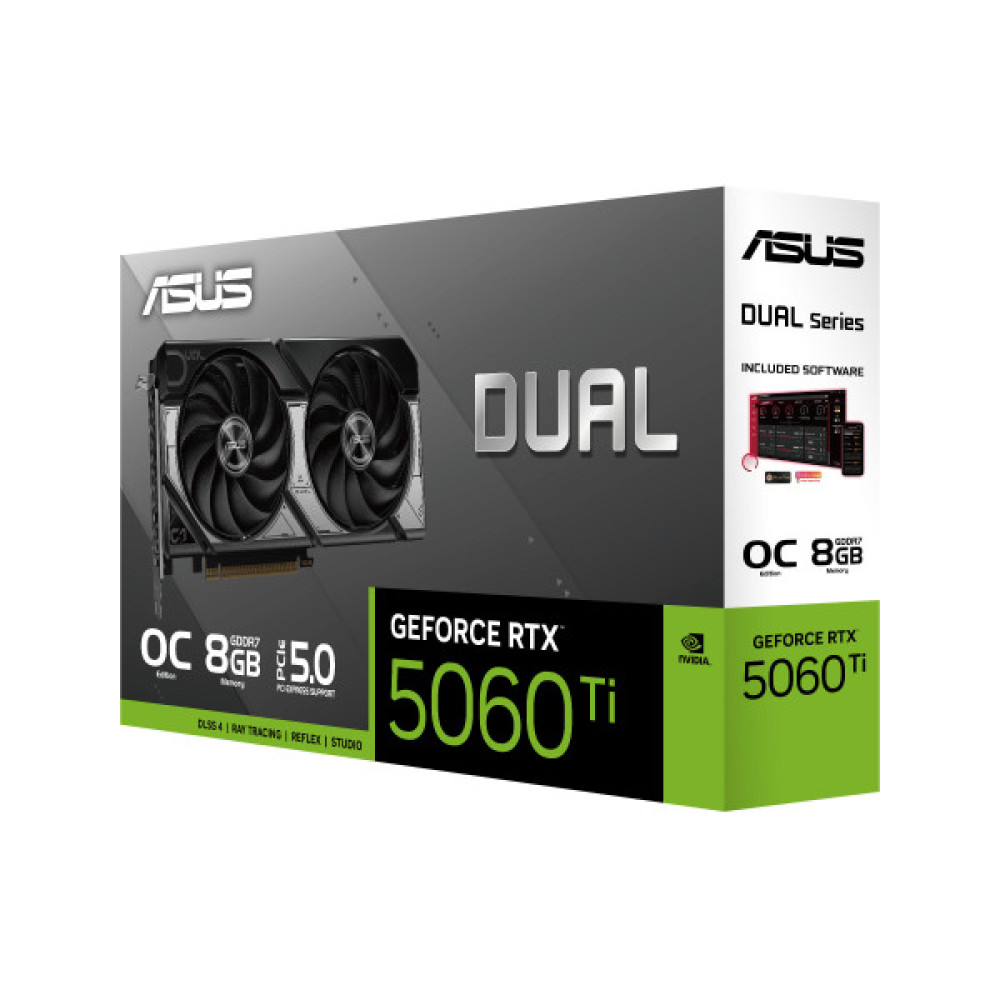Відеокарта ASUS GeForce RTX 5060 Ti 8GB GDDR7 OC DUAL-RTX5060TI-O8G