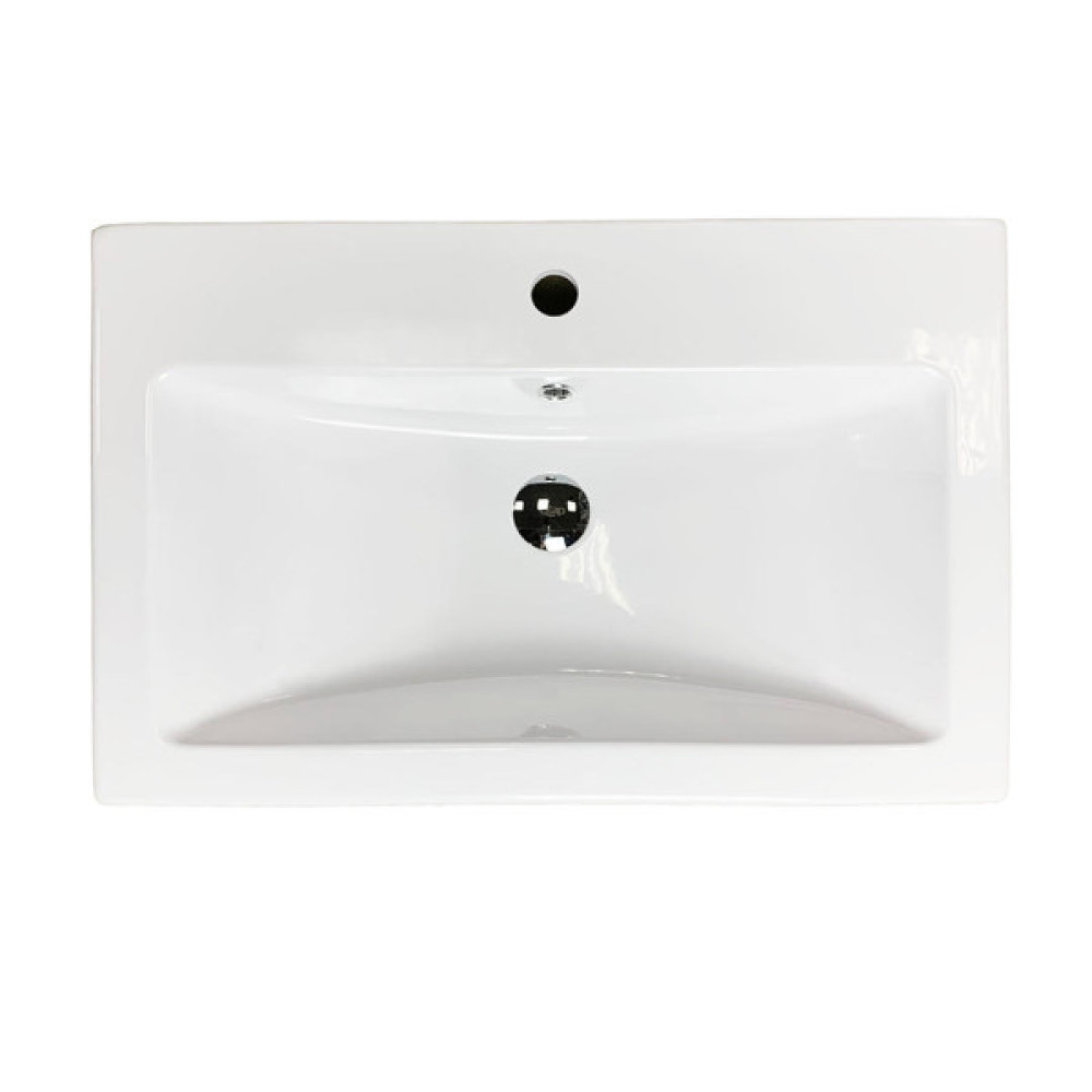 Раковина, умивальник Adamant CERS, штучний камінь, прямокут., з отвором для змішувача, з отвором для переливу, 695x450x158мм, накладний, білий