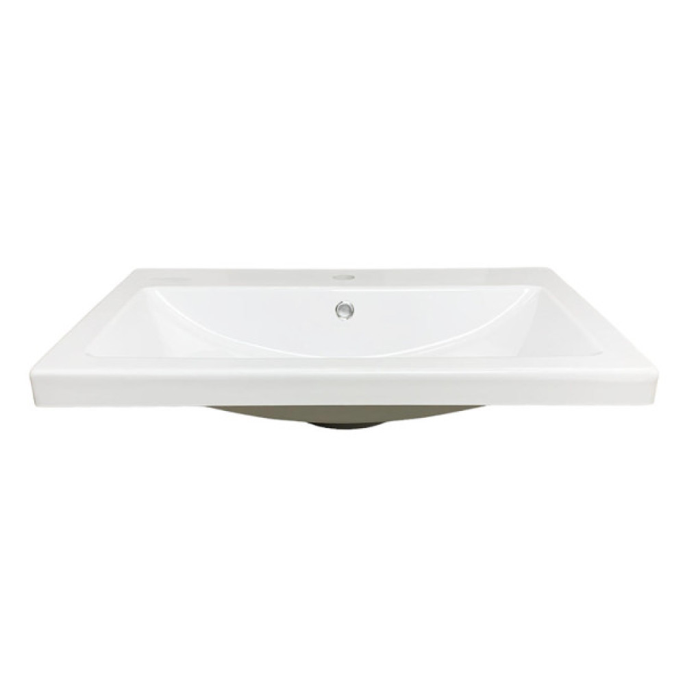 Раковина, умивальник Adamant CERS, штучний камінь, прямокут., з отвором для змішувача, з отвором для переливу, 695x450x158мм, накладний, білий
