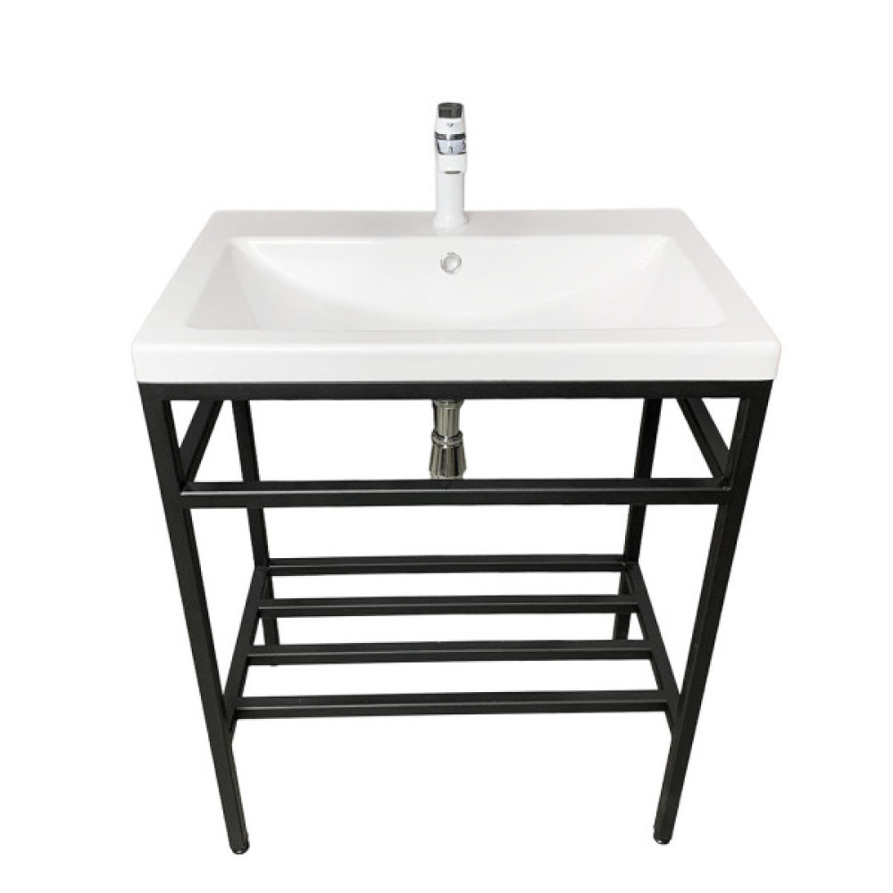 Раковина, умивальник Adamant CERS, штучний камінь, прямокут., з отвором для змішувача, з отвором для переливу, 695x450x158мм, накладний, білий