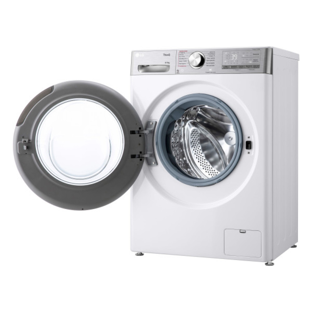 Прально-сушильна машина LG фронтальна, 9(5)кг, 1200, А, 48см, дисплей, пара, інвертор, EcoHybrid, білий