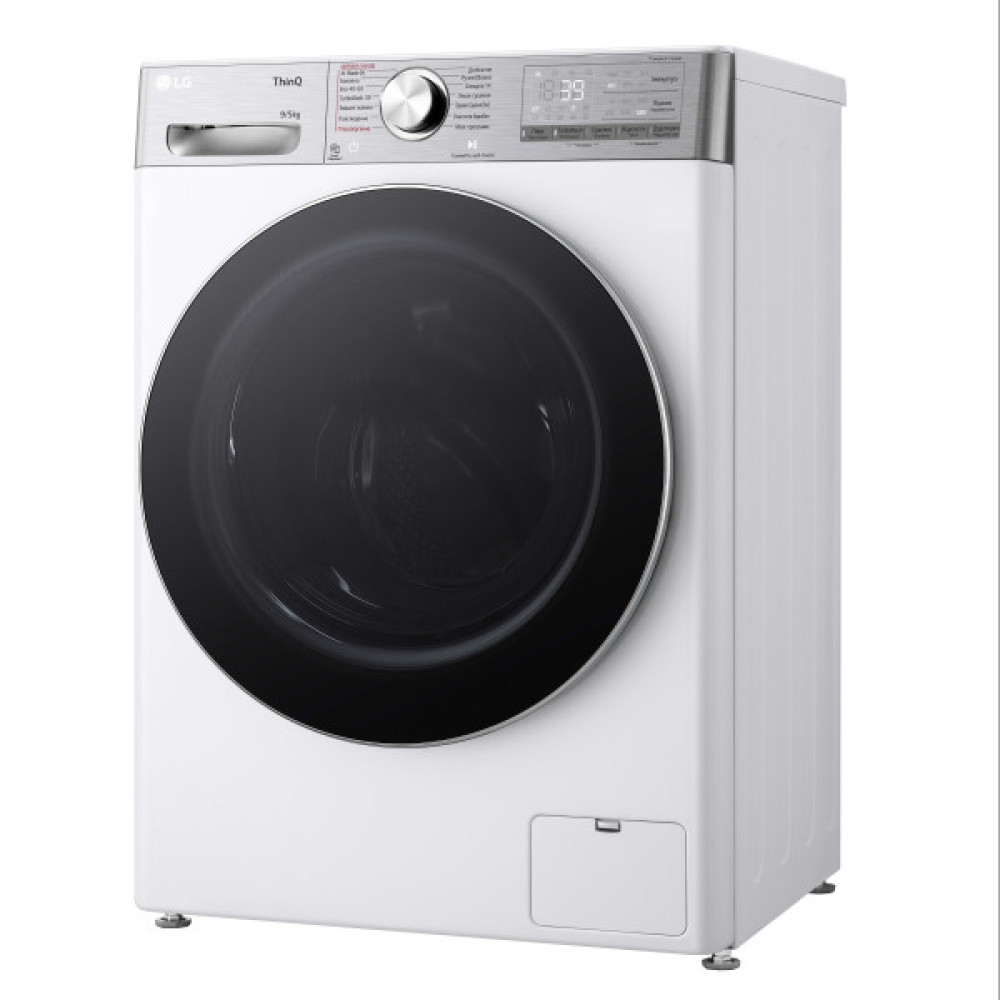 Прально-сушильна машина LG фронтальна, 9(5)кг, 1200, А, 48см, дисплей, пара, інвертор, EcoHybrid, білий
