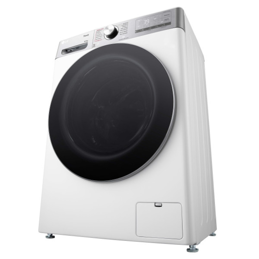 Прально-сушильна машина LG фронтальна, 9(5)кг, 1200, А, 48см, дисплей, пара, інвертор, EcoHybrid, білий