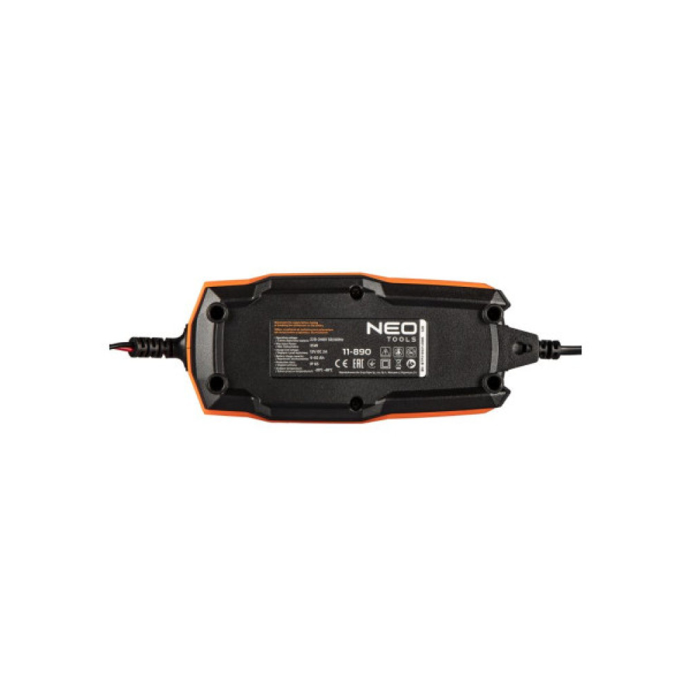 Зарядний пристрій для автомобільного акумулятора Neo Tools 2А/35Вт, 4-60Ач, для кислотних/AGM/GEL (11-890)