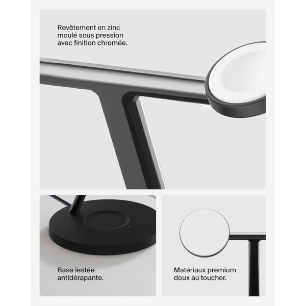 Зарядний пристрій Belkin 3in1 Magnetic Pad Qi2 15W Black (WIZ032KQBK)