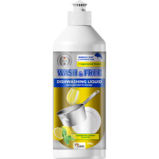 Засіб для ручного миття посуду Wash&Free соковитий лимон та м'ята 500 г (4260637724298)
