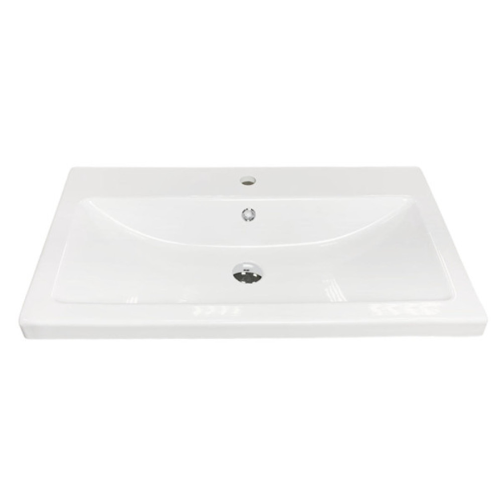 Раковина, умивальник Adamant CERS, штучний камінь, прямокут., з отвором для змішувача, з отвором для переливу, 795x450x158мм, накладний, білий