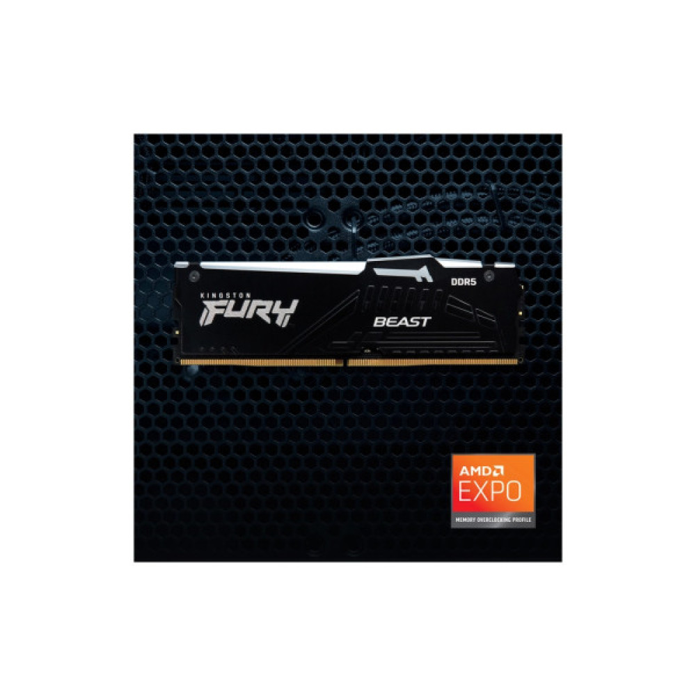 Модуль пам'яті для комп'ютера DDR5 128GB (2x64GB) 5600 MHz Beast RGB Kingston Fury (ex.HyperX) (KF556C40BBAK2-128)