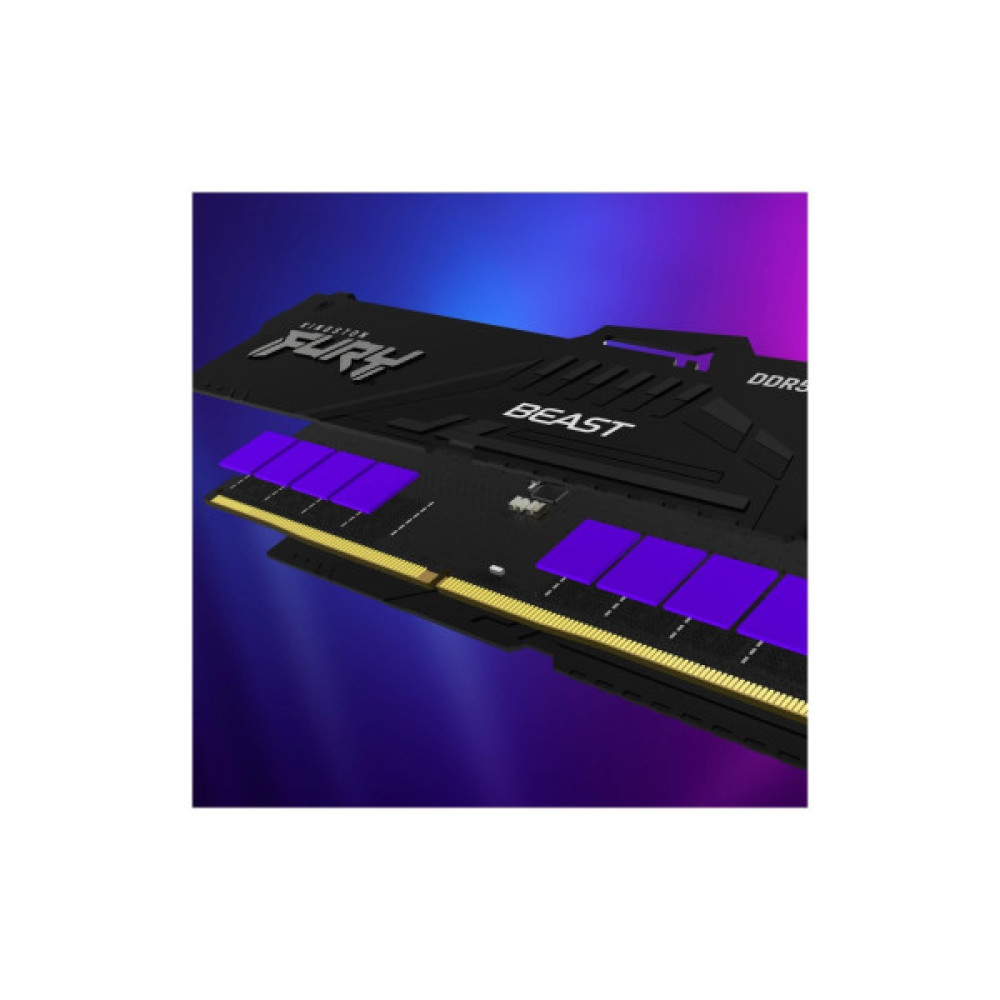 Модуль пам'яті для комп'ютера DDR5 128GB (2x64GB) 5600 MHz Beast RGB Kingston Fury (ex.HyperX) (KF556C40BBAK2-128)