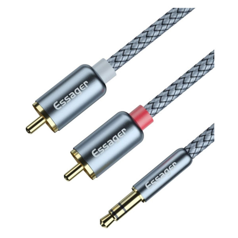 Кабель мультимедійний 3.5mm M to 2xRCA M 3.0m Essager (EYPZJ-MYC0G)