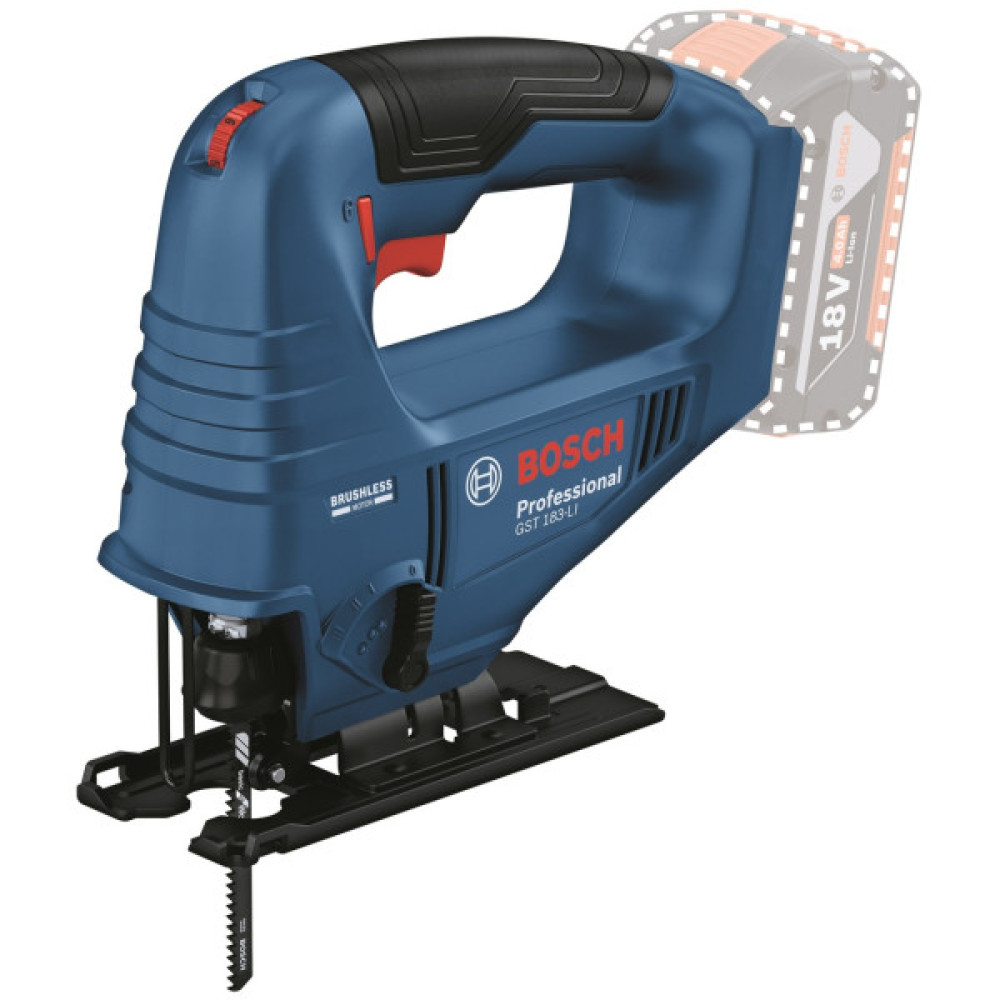 Лобзик акумуляторний Bosch Professional GST 183-LI безщітковий 18В 0-3300об·хв хід 20мм 1.6кг без АКБ та ЗП