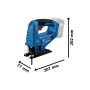Лобзик акумуляторний Bosch Professional GST 183-LI безщітковий 18В 0-3300об·хв хід 20мм 1.6кг без АКБ та ЗП