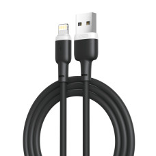 Дата кабель USB 2.0 AM to Lightning 1.0m 2.1A silicone black XO (NB208-L-1-BK)