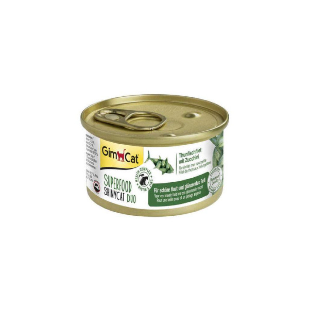 Консерви для котів GimCat Shiny Cat тунець та цукіні 70 г (4002064414539)