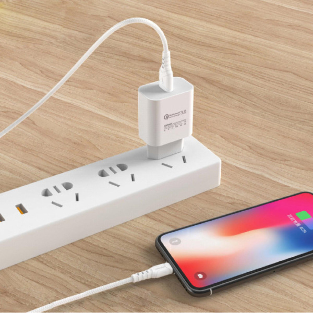 Дата кабель USB 2.0 AM to Micro 5P 1.0m 2.4A silicone white Denmen (DM-D06V-WH)