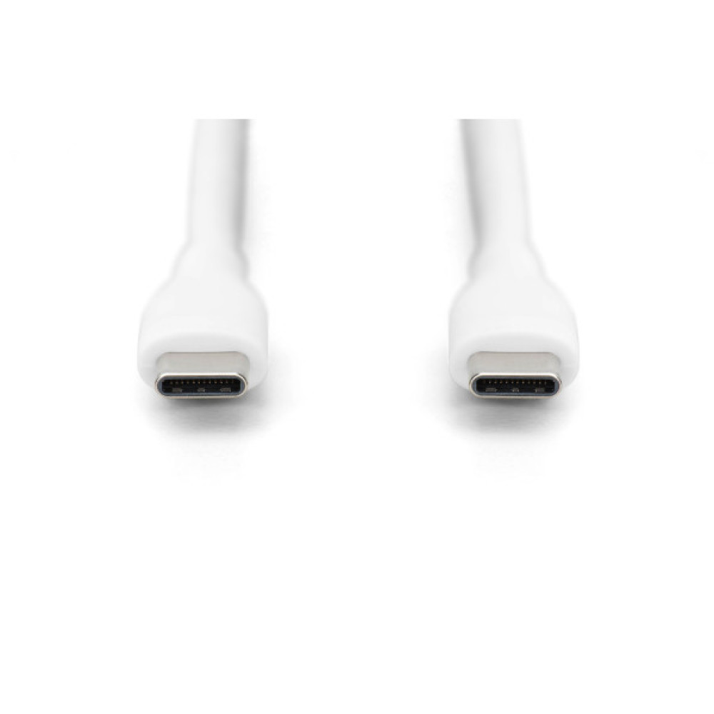 Кабель DIGITUS USB-C > USB-C заряджання/синхронізації, USB 2.0, 60W, силіконовий, 2м, білий