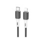 Дата кабель USB-C to Lightning 1.0m 3A 20W silicone BX79 black BOROFONE (6974443384727)