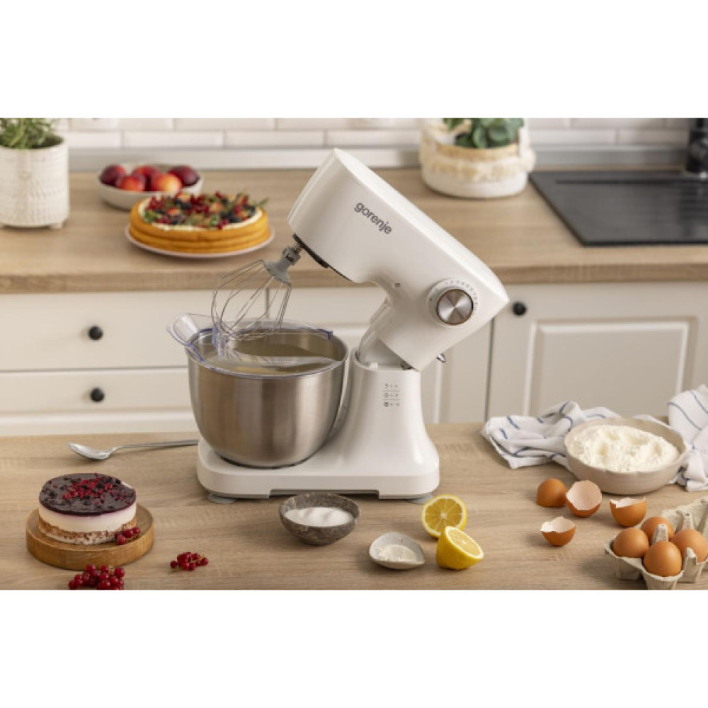 Кухонна машина Gorenje 800Вт, чаша-метал, корпус-пластик, насадок-3, білий