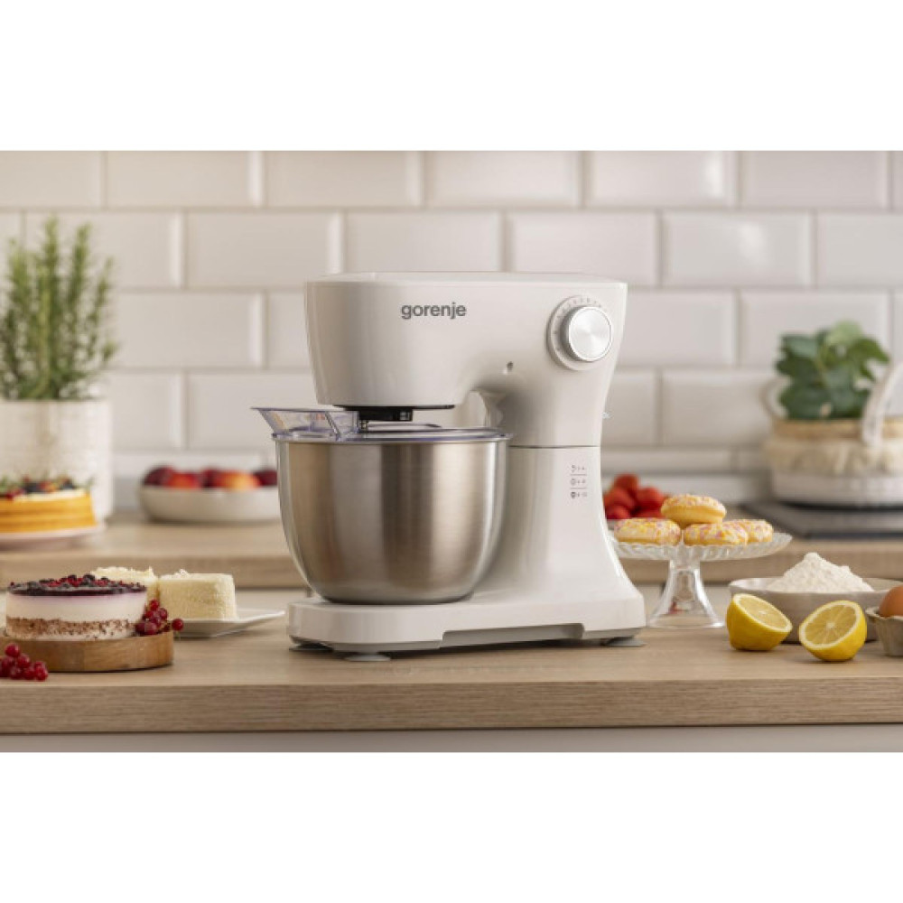 Кухонна машина Gorenje 800Вт, чаша-метал, корпус-пластик, насадок-3, білий