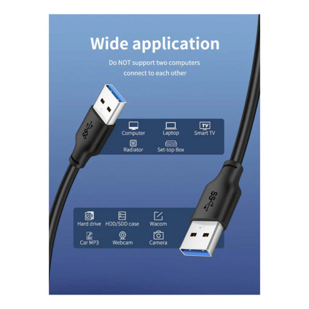 Дата кабель USB 3.0 AM/AM 3.0m Cabletime (CA915415)