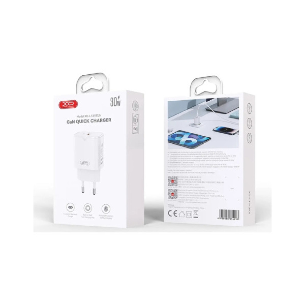 Зарядний пристрій XO USB-C PD30W white (L131.white)