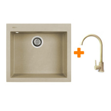 Набір кухонний Adamant Univer, штучний камінь, квадрат, без крила, 560х500х200мм, чаша - 1, врізна, Сахара + змішувач Набір кухонний Adamant Univer, штучний камінь, квадрат, без крила, 560х500х200мм, чаша - 1, врізна, Сахара + змішувач