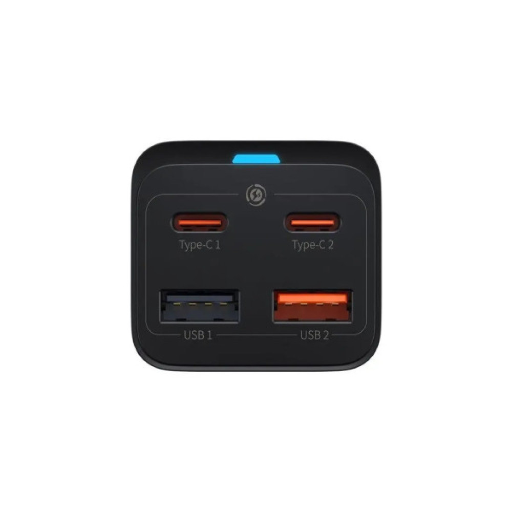 Зарядний пристрій Baseus 2xUSB-C 65W + 2xUSB GaN + cable USB-C to USB-C 100W 1.0m black (CCGP040101)
