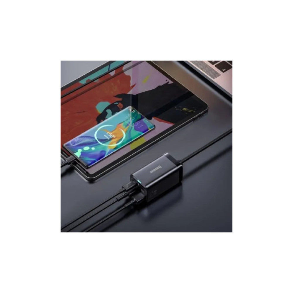 Зарядний пристрій Baseus 2xUSB-C 65W + 2xUSB GaN + cable USB-C to USB-C 100W 1.0m black (CCGP040101)