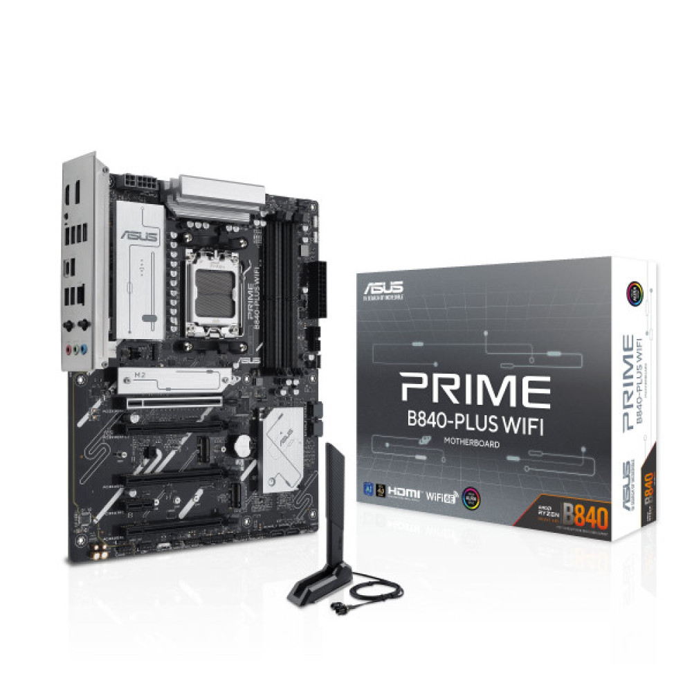 Материнcька плата ASUS PRIME B840-PLUS WIFI sAM5 B840 4xDDR5 M.2 HDMI DP WiFi BT ATX