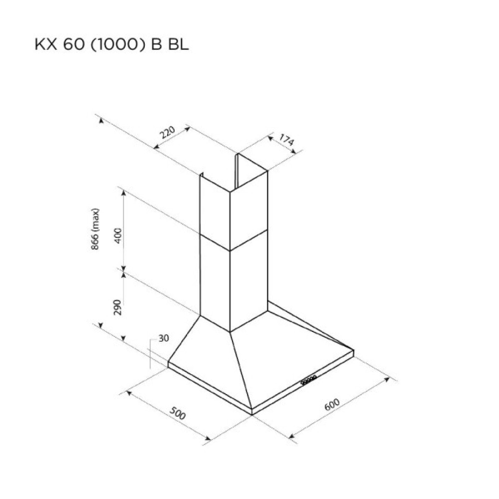 Витяжка кухонна Pyramida KX 60 (1000) B BL