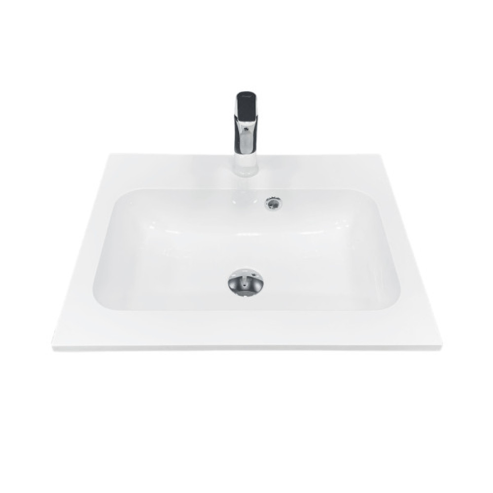 Раковина, умивальник Adamant FRATE, штучний камінь, прямокут., з отвором для змішувача, з отвором для переливу, 550x450x1525мм, накладний, білий