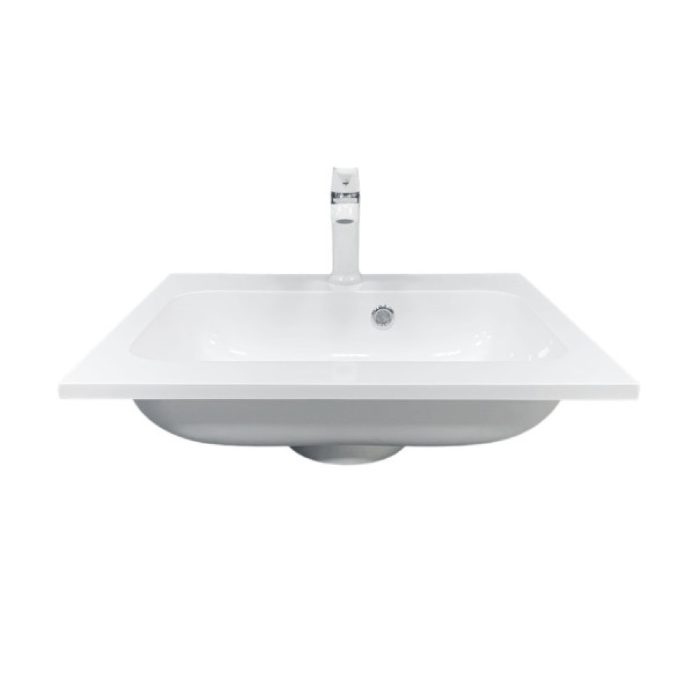 Раковина, умивальник Adamant FRATE, штучний камінь, прямокут., з отвором для змішувача, з отвором для переливу, 550x450x1525мм, накладний, білий