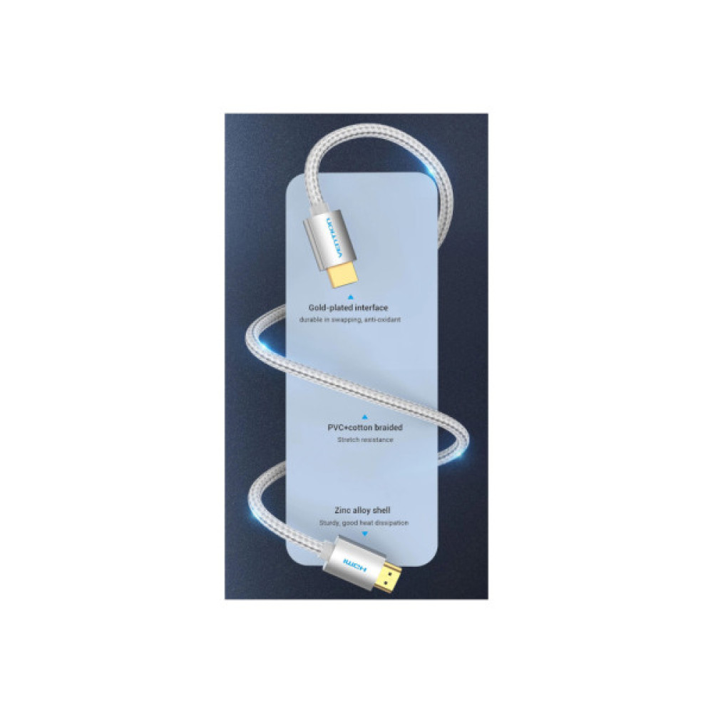 Кабель мультимедійний HDMI M to HDMI M 3.0m V2.0 4K60Hz silver VENTION (AABII)