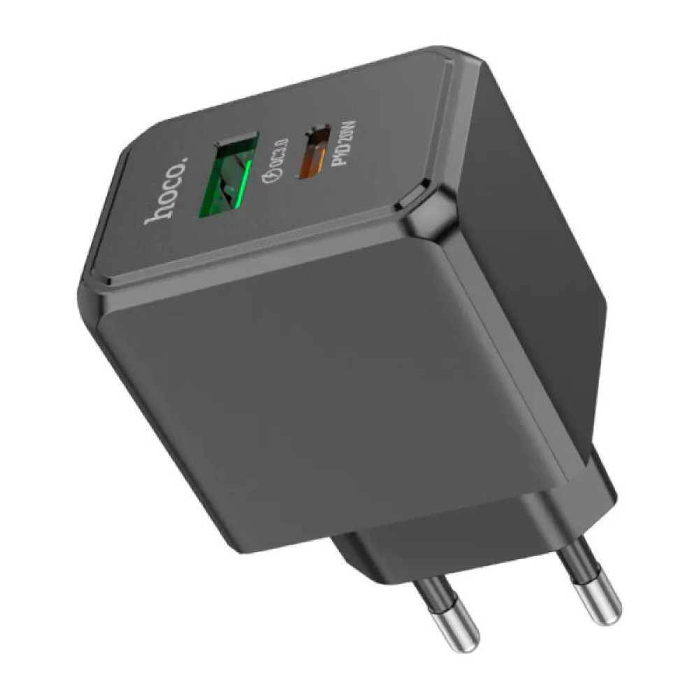Зарядний пристрій HOCO CS14A Ocean 1xUSB-C PD20W + 1xUSB QC3.0 Black (6942007603898)