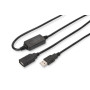 Подовжувач DIGITUS USB 2.0 Active Cable, A/M-A/F, 15м, чорний