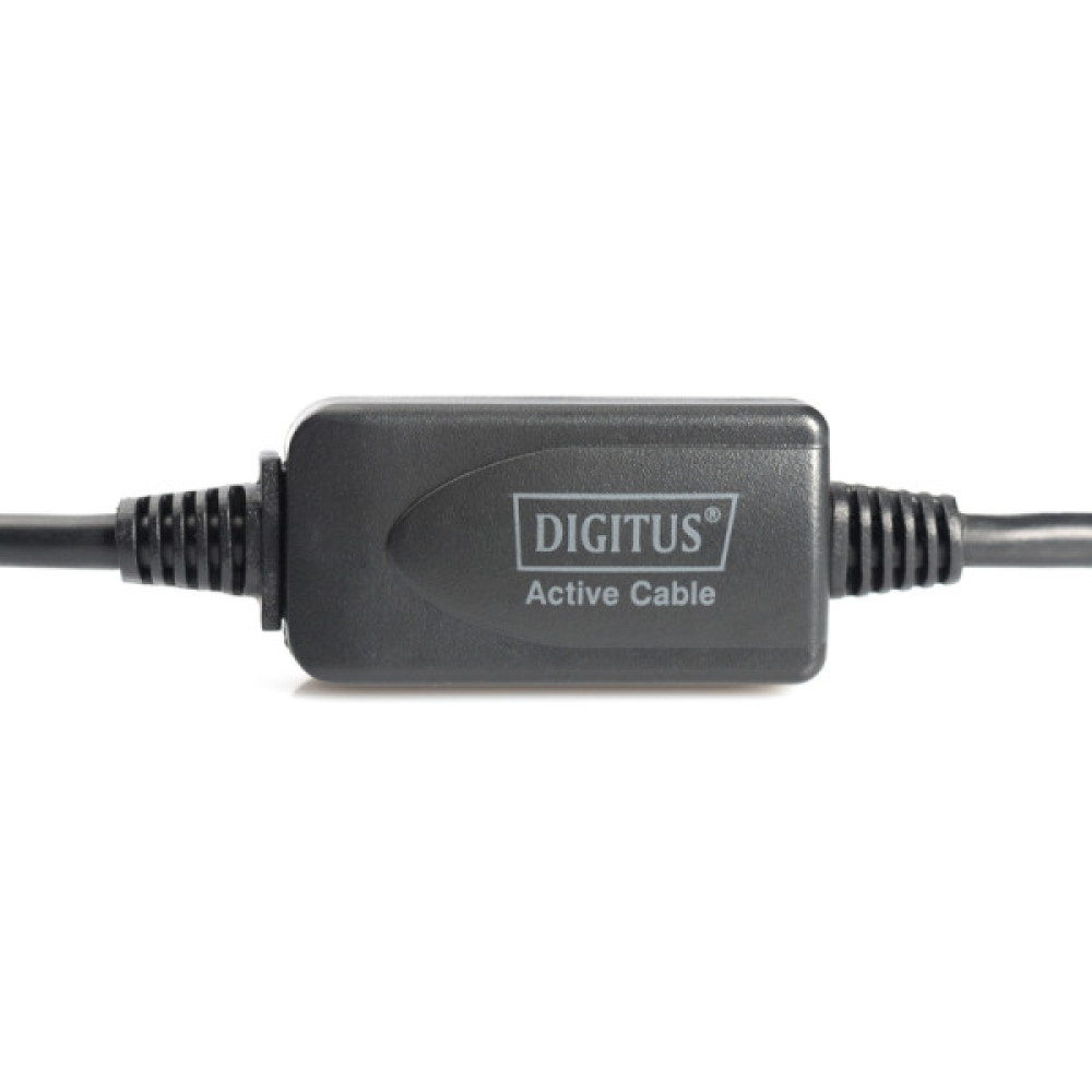 Подовжувач DIGITUS USB 2.0 Active Cable, A/M-A/F, 15м, чорний