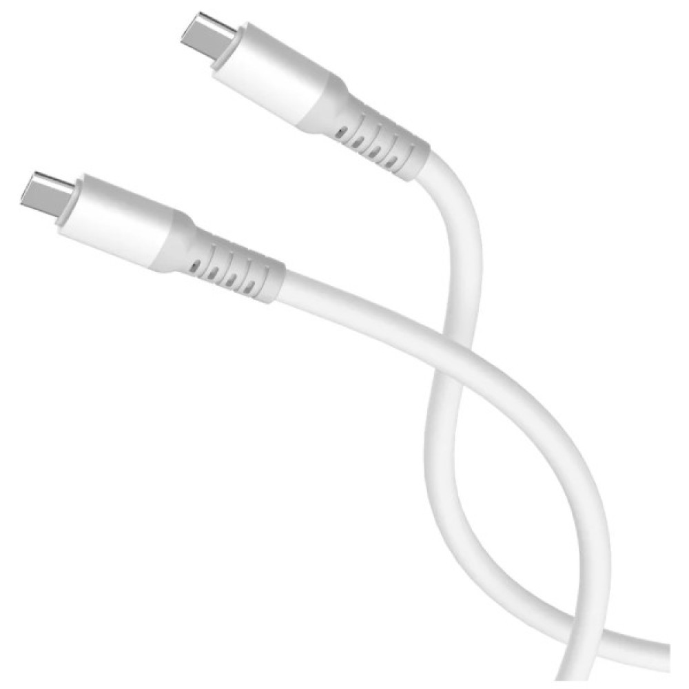 Дата кабель USB-C to USB-C 1.0m 3A PD60W liquid silicone white ColorWay (CW-CBPDCC093-WT)
