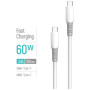 Дата кабель USB-C to USB-C 1.0m 3A PD60W liquid silicone white ColorWay (CW-CBPDCC093-WT)
