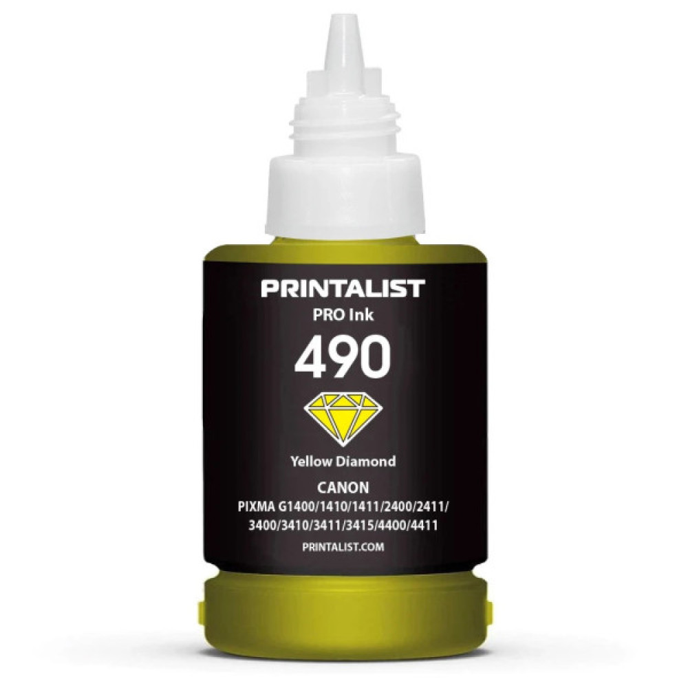 Чорнило Printalist Canon gI-490 for g1400/G2400/G3400 140g Yellow (PL490Y)