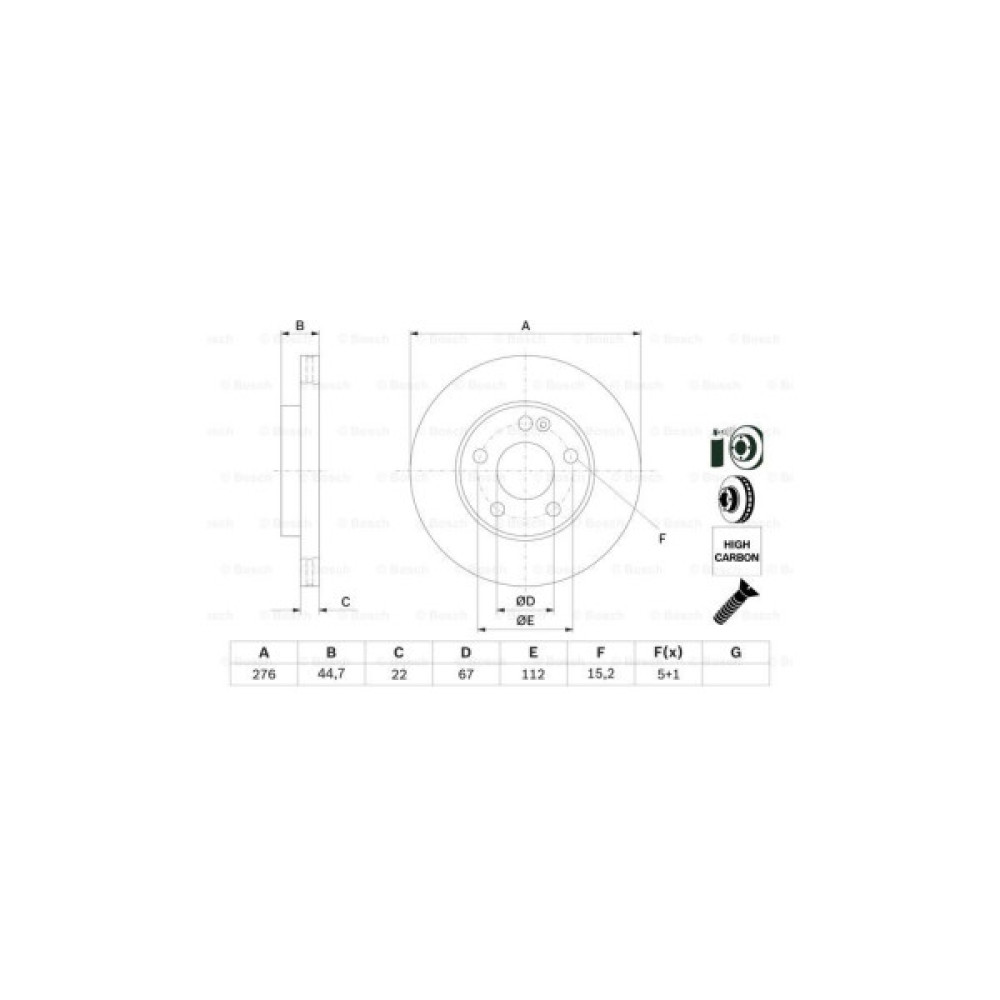 Гальмівний диск Bosch 0 986 479 186