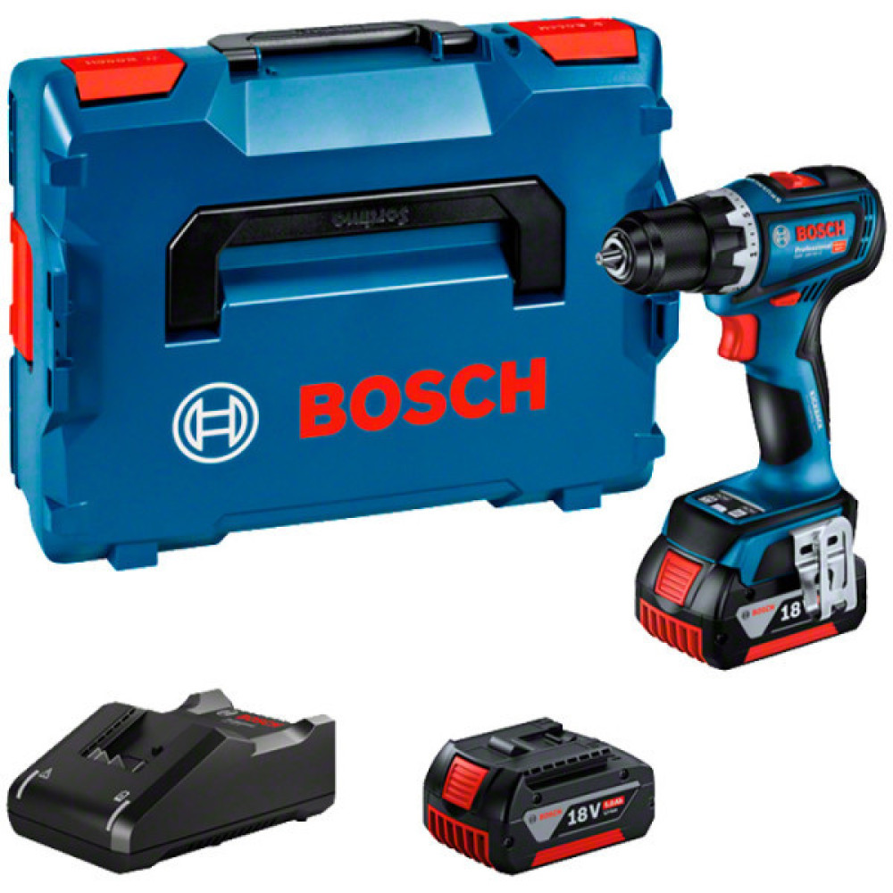 Шурупокрут-дриль ударний акумуляторний Bosch Professional GSR 18V-90 C 18В 2х5А·год 36-64Нм 0-2100об/хв кейс 1.1кг